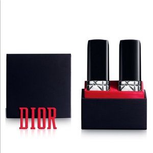 NEW 2 x DIOR 999 red lipstick w logo case holder
